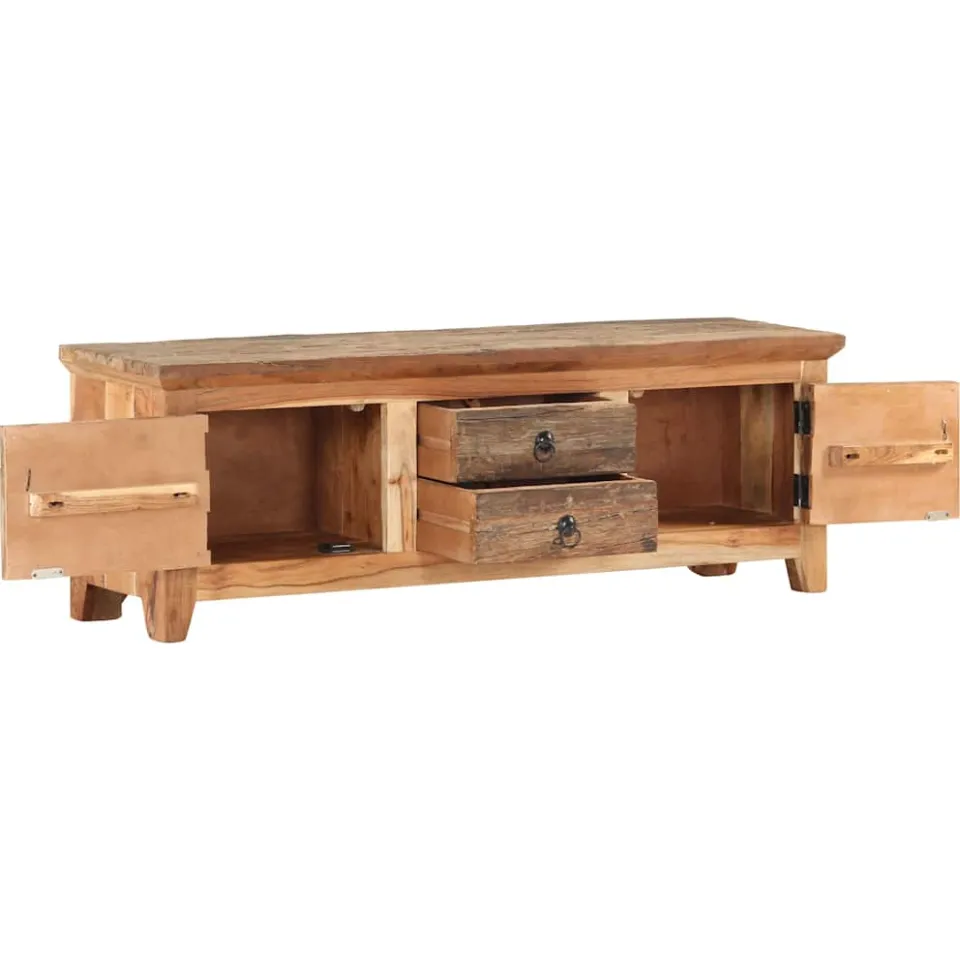 vidaXL Tv-meubel 120x30x40 cm massief acaciahout en gerecycled hout bruin, foto 3