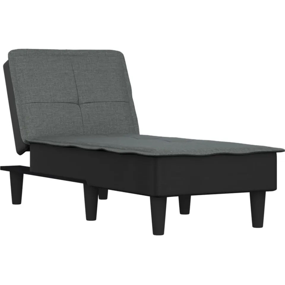vidaXL Chaise longue stof donkergrijs grijs, foto 4