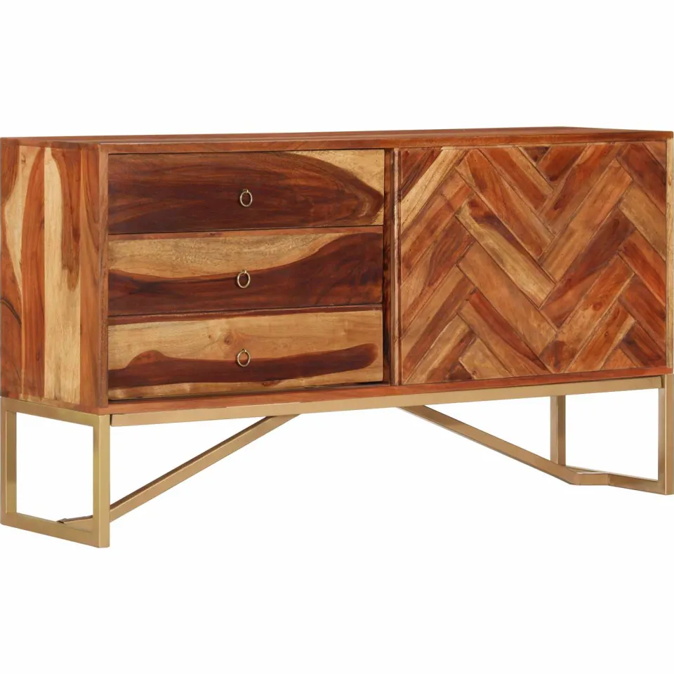 vidaXL Dressoir HoningBruin 160 x 30 x 80 cm Massief Acaciahout bruin, foto 2