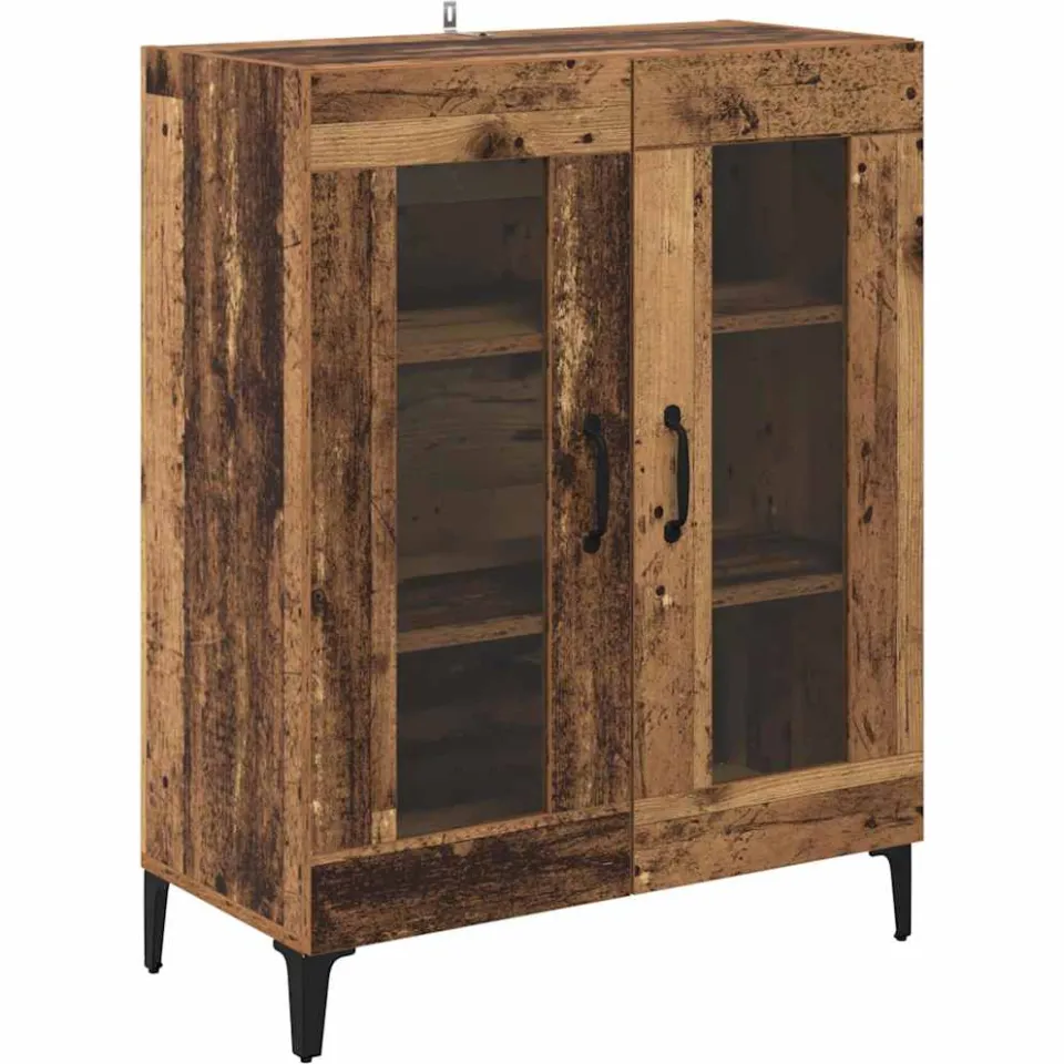 vidaXL Dressoir Oud Hout 69,5 x 34 x 90 cm Gemonteerd hout en ijzer bruin, foto 3
