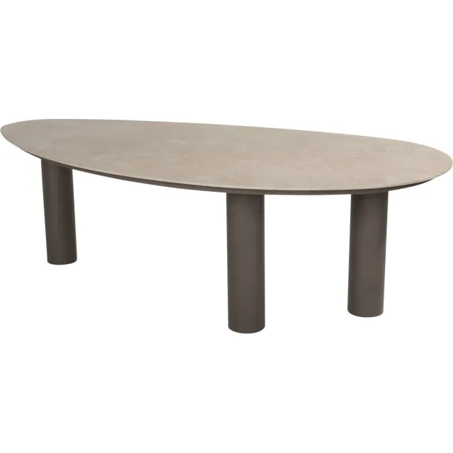 Arizona dining tuintafel 240x130xH75 cm keramiek kiezelvorm 4 Seasons Outdoor bruin / terre, taupe