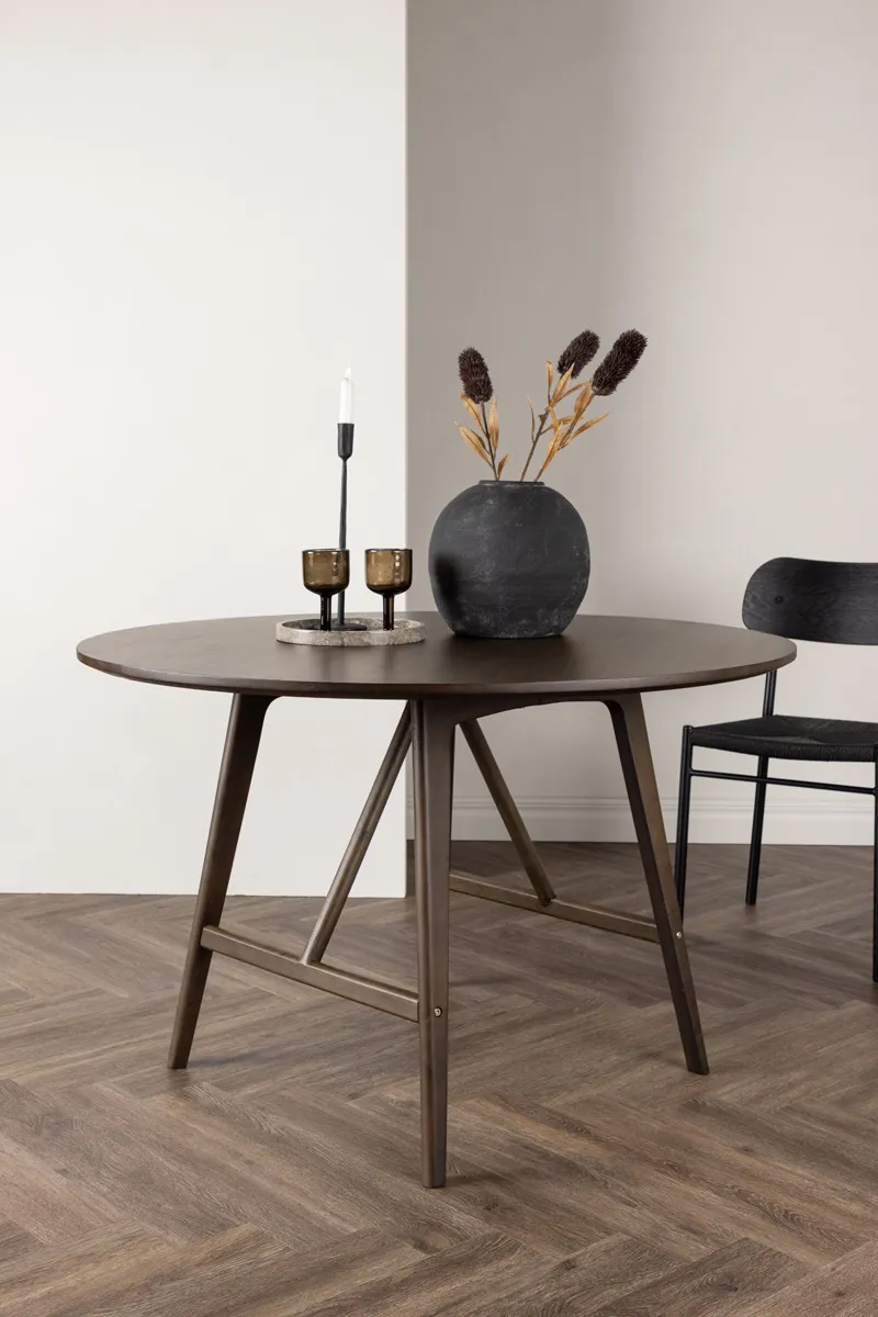 Nest living Esra houten eettafel donkerbruin - Ø100 cm bruin, foto 2
