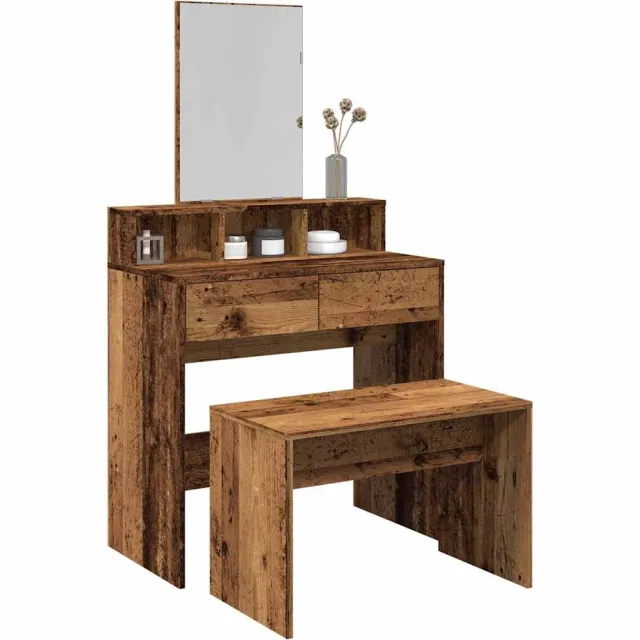 vidaXL Kaptafelkruk 70x35x45 cm bewerkt hout oud houtkleurig Bruin