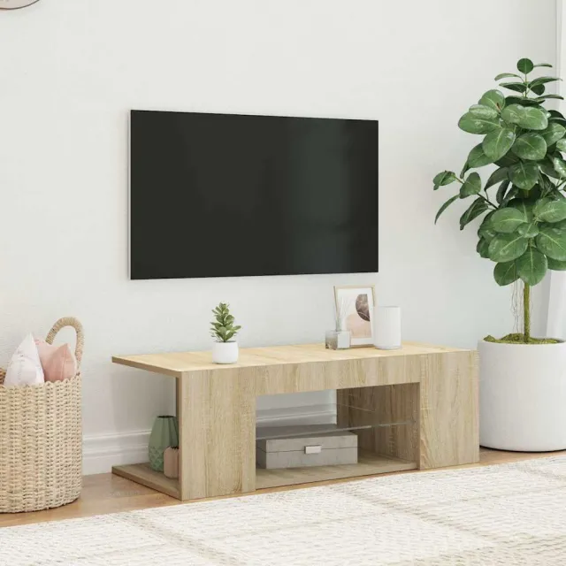 vidaXL Tv-meubel met LED-verlichting 90x39x30 cm sonoma eikenkleurig, foto 2