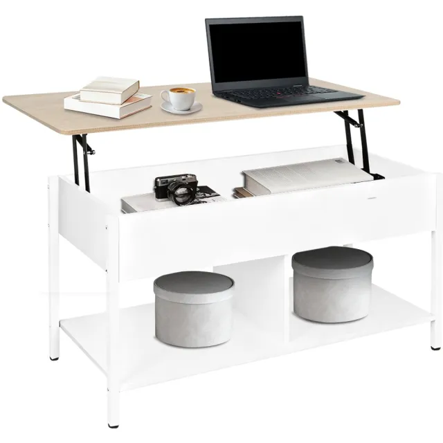 PIPIPOXER Salontafel – Rechthoekig – 90x48x62 cm– Woonkamer Tafel,Wit