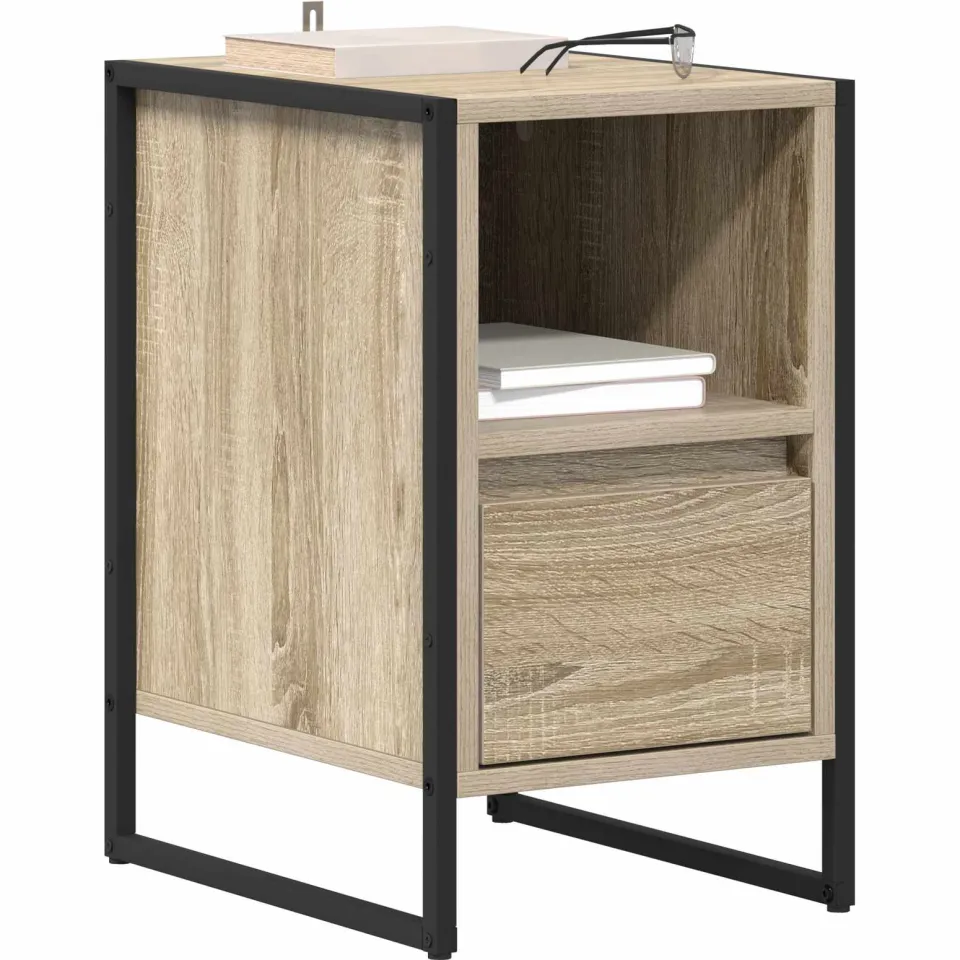 vidaXL Nachtkastje 2 st Sonoma Eiken 39,5 x 30 x 50 cm Bewerkt hout Bruin