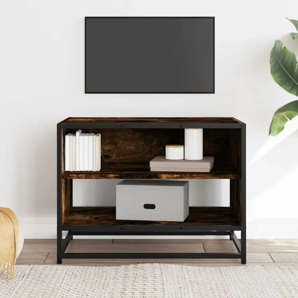 vidaXL Tv-meubel 61x40x46 cm bewerkt hout metaal gerookt eikenkleurig, foto 3