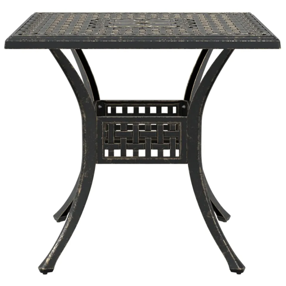 vidaXL Tuintafel 80x80x75 cm gietaluminium bronskleurig bruin, foto 4