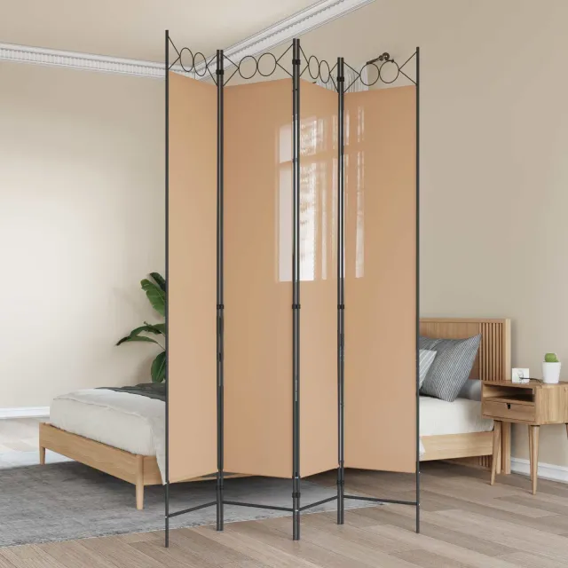 vidaXL 4-panelen roomdivider Beige 160 x 220 cm Stof, foto 2