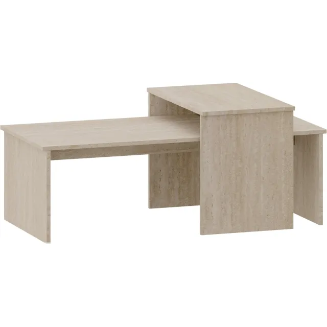 en.casa Salontafel Sotapim set van 2 travertijn [en.casa]