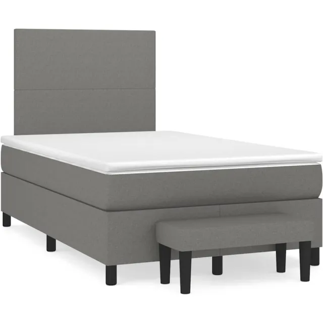 vidaXL Boxspring met matras stof donkergrijs 120x190 cm grijs