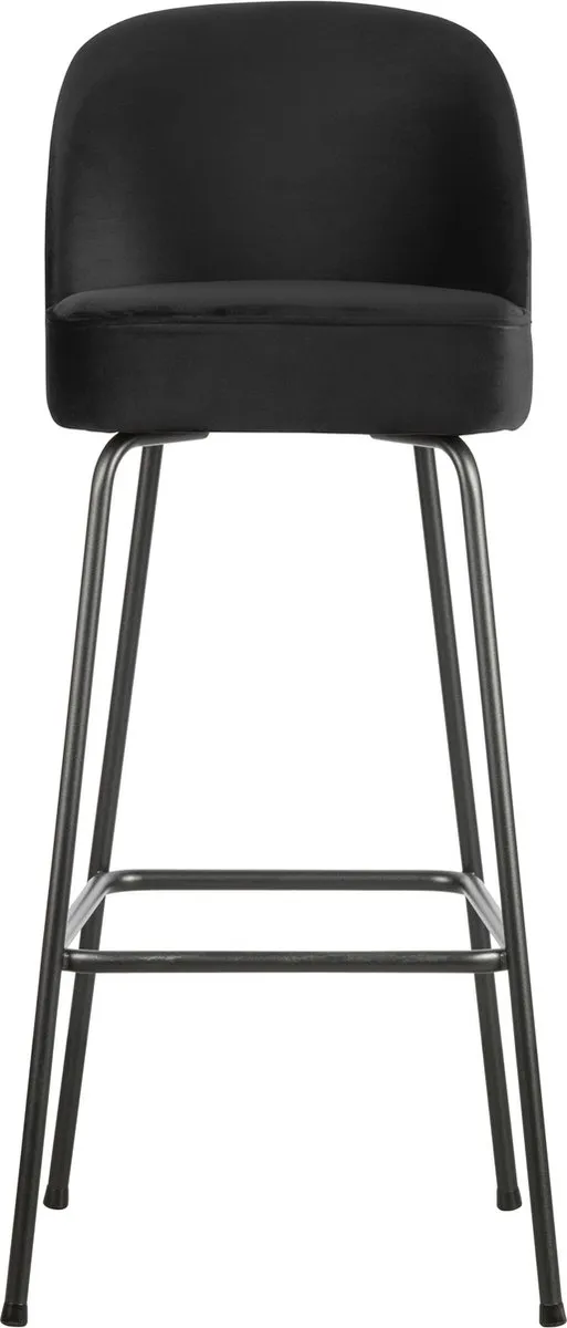WOOOD Vogue Barstoel - Velvet - Zwart - 103x50x55