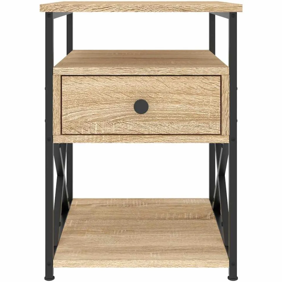 vidaXL Nachtkastje 40x42x55 cm bewerkt hout sonoma eikenkleurig Bruin