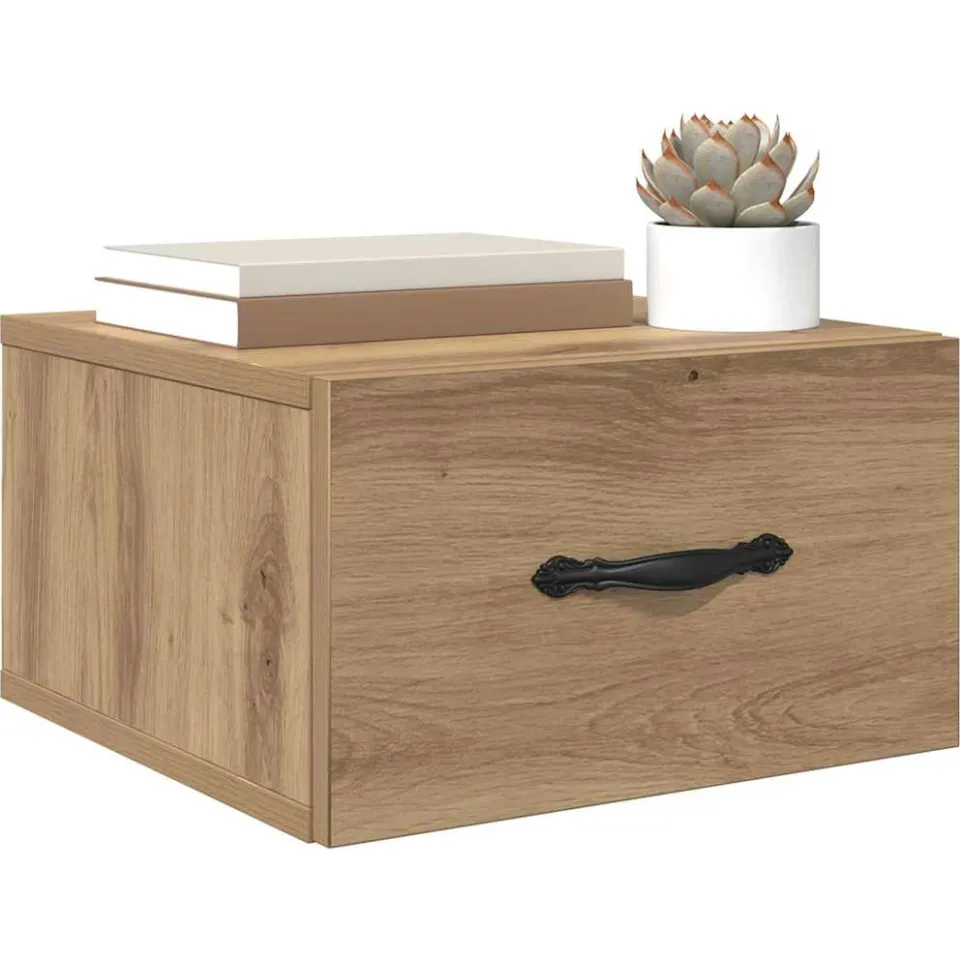vidaXL Nachtkastje 2 st artisanaal eikenkleurig 35 x 35 x 20 cm Bruin