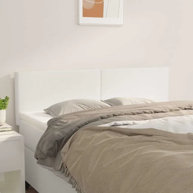 vidaXL Hoofdborden 144x5x78/88 cm kunstleer wit