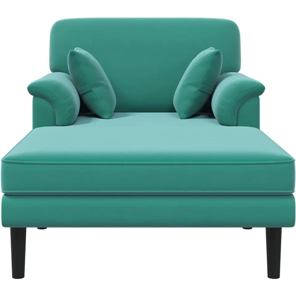 vidaXL Chaise longue Turquoise fluweel