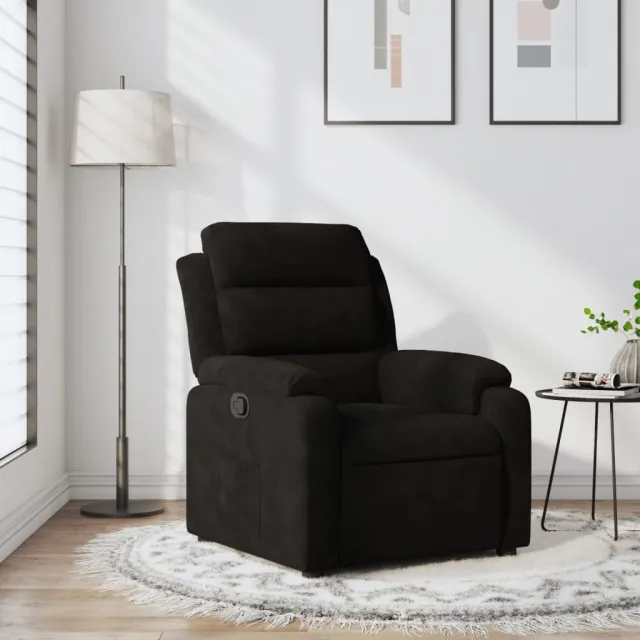vidaXL Fauteuil verstelbaar fluweel zwart