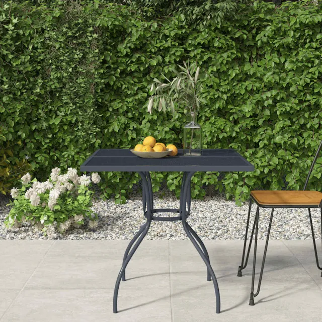 vidaXL Tuintafel 80x80x72,5 cm staal gaas antracietkleurig Anthraciet
