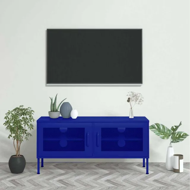 vidaXL Tv-meubel 105x35x50 cm staal marineblauw, foto 2