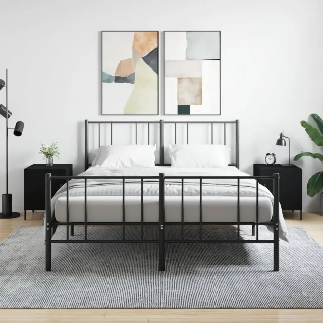 vidaXL Nachtkastjes 2 st 40x40x50 cm bewerkt hout zwart, foto 2