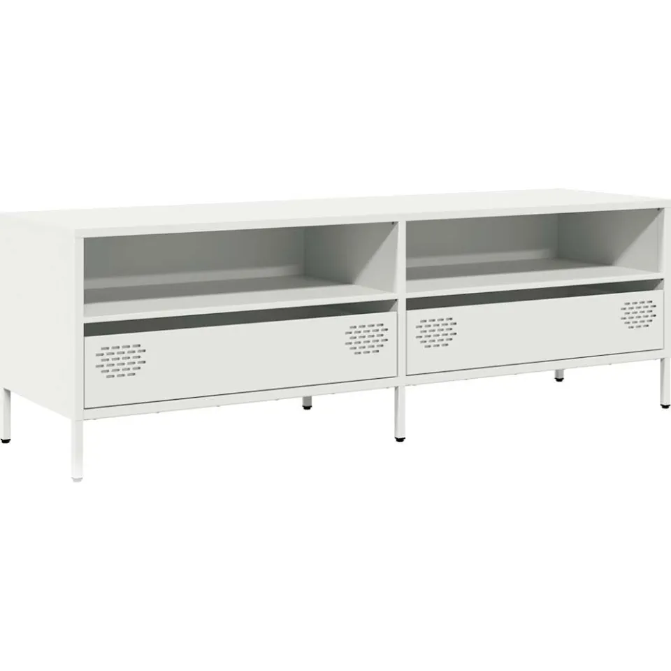 vidaXL Tv-meubel 135x39x43,5 cm koudgewalst staal wit, foto 4