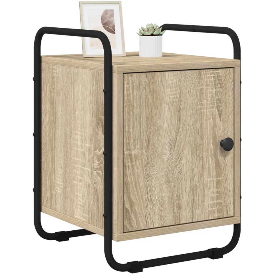 vidaXL Nachtkastje Sonoma Eiken 35 x 36.5 x 50 cm Bewerkt hout Bruin