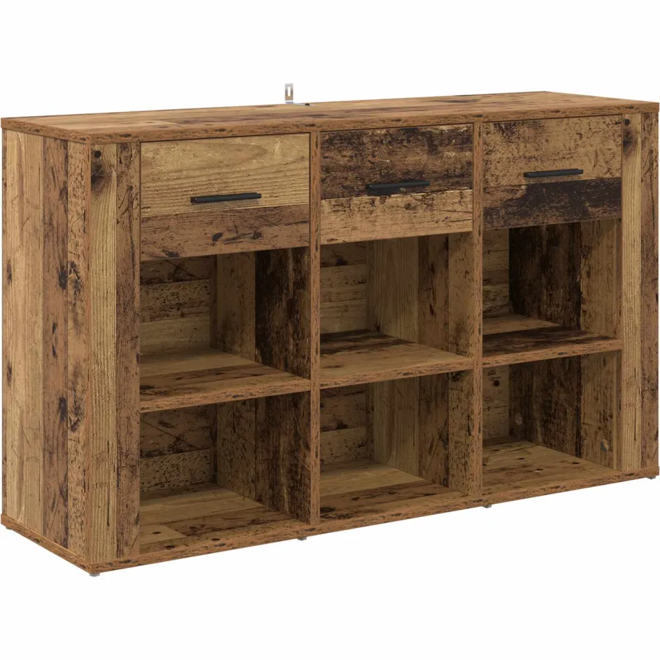 vidaXL Dressoir Oud Hout 100 x 30 x 59,5 cm Bewerkt hout bruin, foto 3
