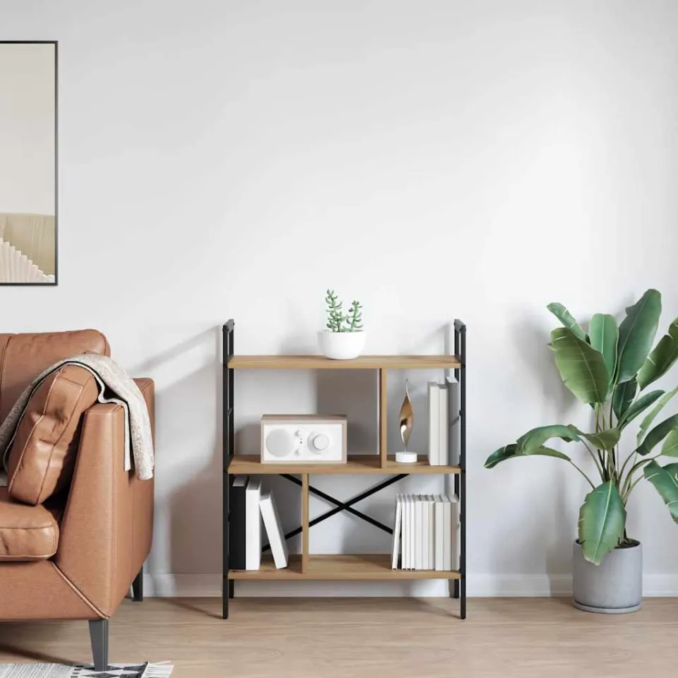 vidaXL Boekenkast 5-laags 75 x 30 x 91 cm Bewerkt hout Artisan Eiken, foto 4