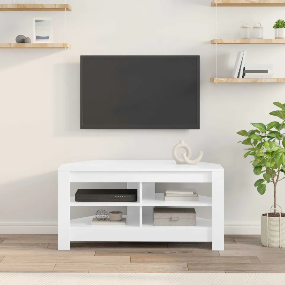 vidaXL HoekTVKast 102 x 41 x 50 cm Wit, foto 4