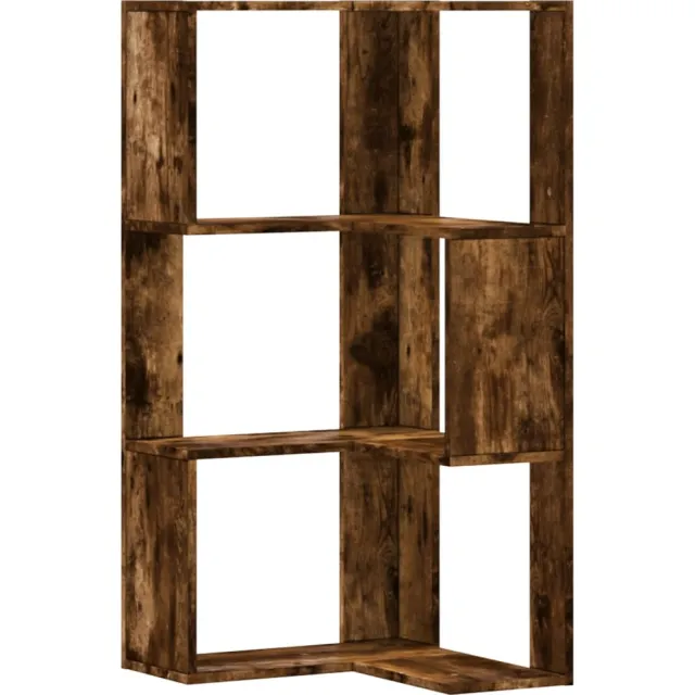 vidaXL Boekenkast 3-laags hoek 50x50x102 cm bewerkt hout gerookt eiken Bruin