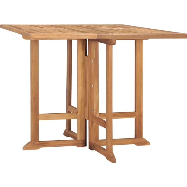 vidaXL Tuintafel inklapbaar 90x90x75 cm massief teakhout bruin