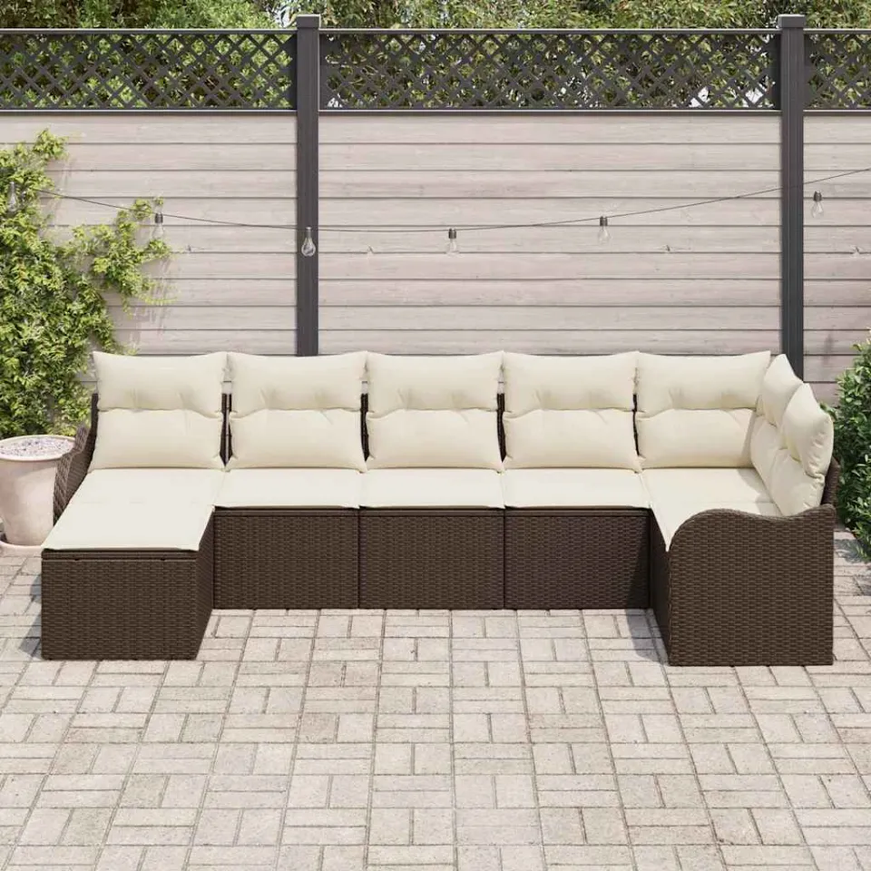 vidaXL Tuin Sofa Set Bruin poly rattan, foto 3