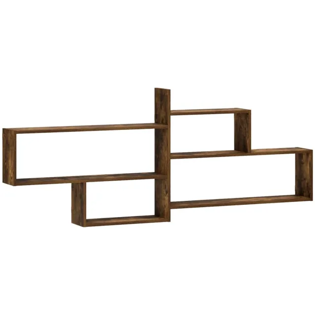 vidaXL Wandplank - Gerookt - eiken - 168,5 - x - 17 - x - 68 - cm - Bewerkt - hout Gerookt eiken