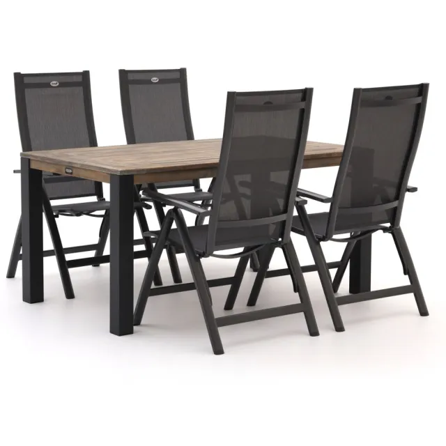 Hartman tuinmeubelen Hartman Troy/ROUGH-S 160cm dining tuinset 5-delig verstelbaar Grijs