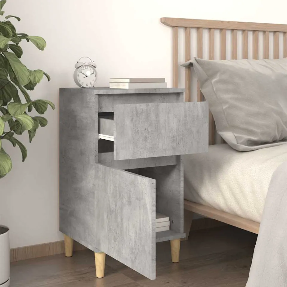 vidaXL Nachtkastjes 2 st 40x35x70 cm betongrijs grijs, foto 3