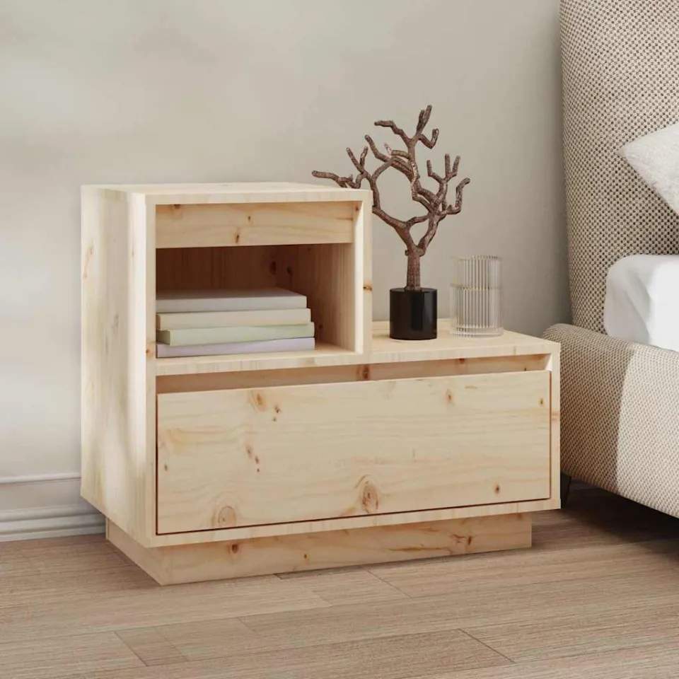 vidaXL Nachtkastjes 2 st 60x34x51 cm massief grenenhout bruin, foto 4
