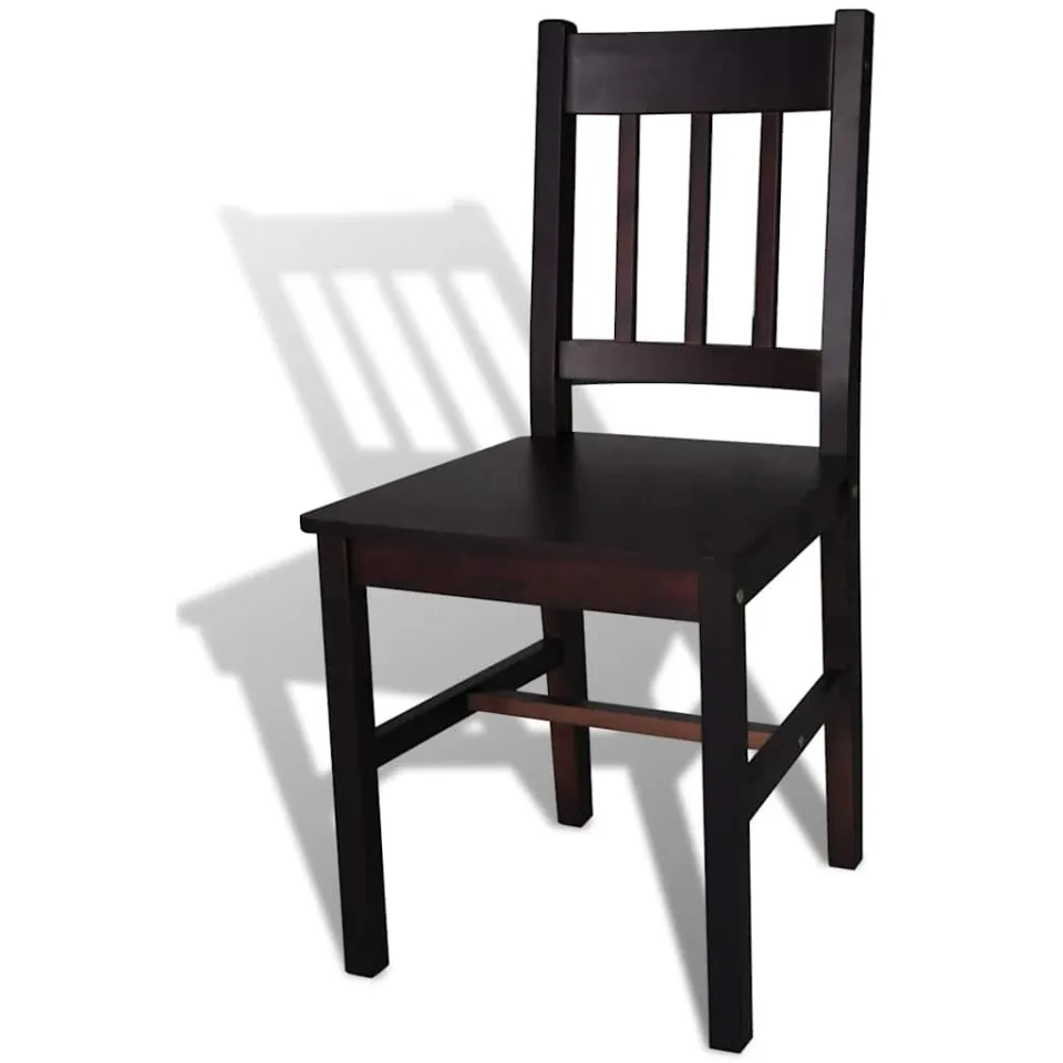 vidaXL Eetkamerstoelen 4 st grenenhout donkerbruin bruin, foto 3