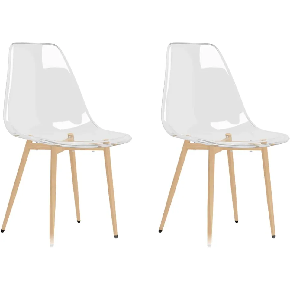 vidaXL Eetkamerstoelen 2 st PET transparant transparent