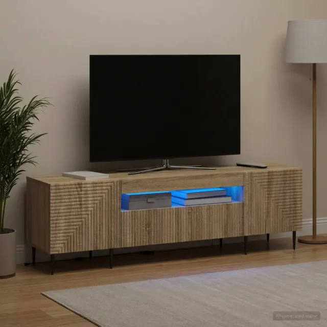 vidaXL LED tv-meubel HAARLEM 153 x 35 x 43 cm Sonoma Eiken, foto 2
