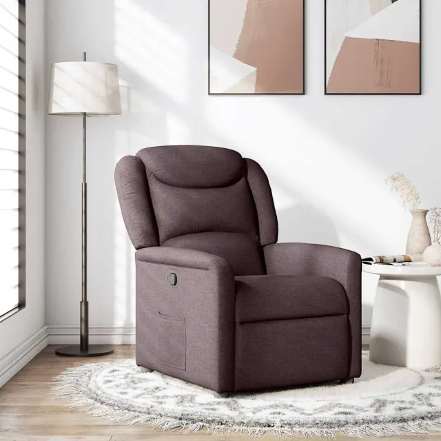 vidaXL Fauteuil verstelbaar stof donkerbruin