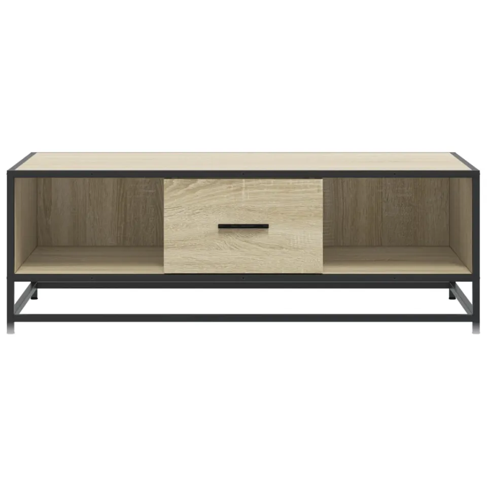 vidaXL Salontafel 100x57x35 cm bewerkt hout en metaal sonoma eiken, foto 4