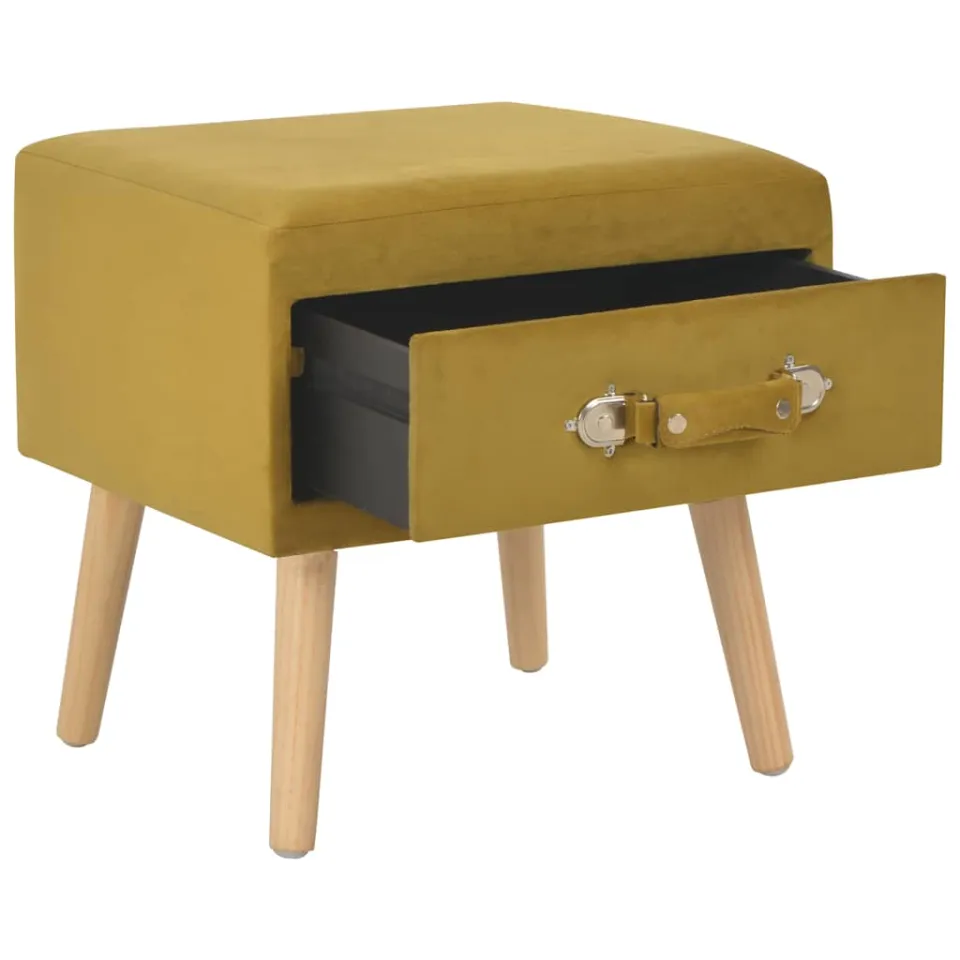 vidaXL Nachtkastje 40x35x40 cm fluweel mosterdkleurig Geel