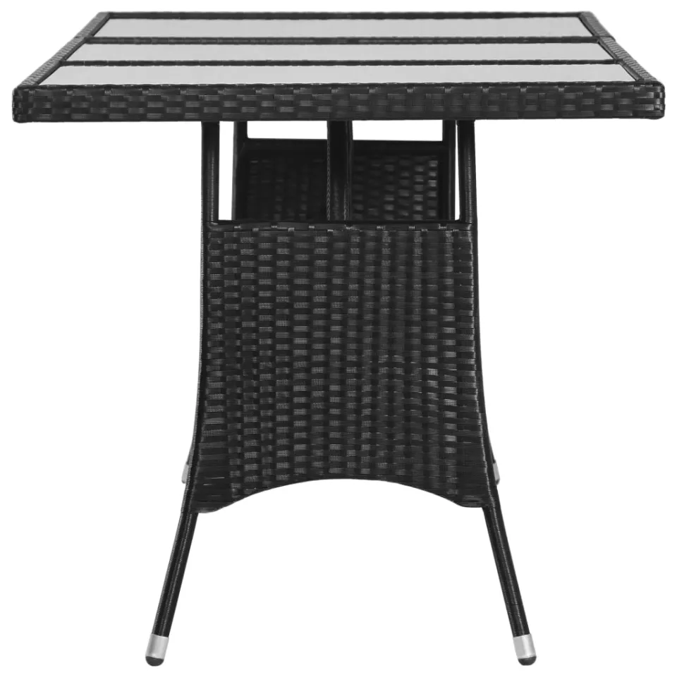 vidaXL Tuintafel 170x80x74 cm poly rattan zwart, foto 3