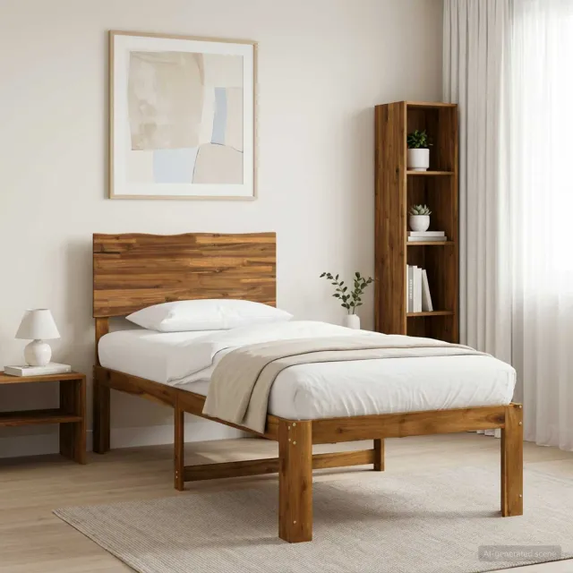 vidaXL Eenpersoonsbed met hoofdbord ROSTOCK Naturel 75 x 190 cm