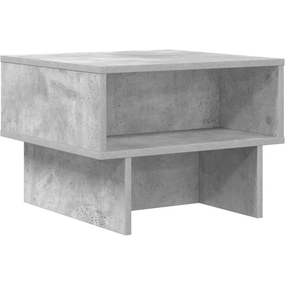 vidaXL Salontafel Beton Grijs 48 x 46 x 35 cm Bewerkt hout, foto 3