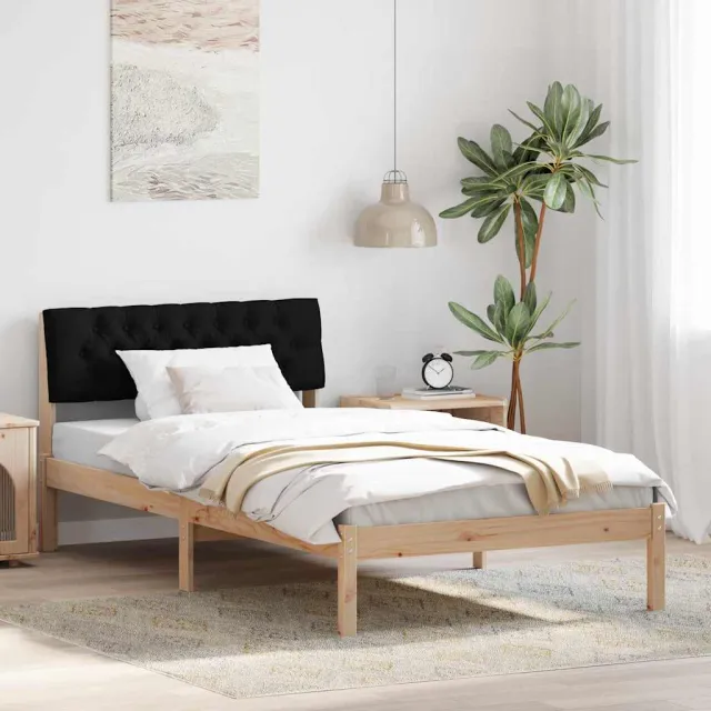 vidaXL Bedframe Bruin en zwart 100 x 200 cm Massief grenenhout