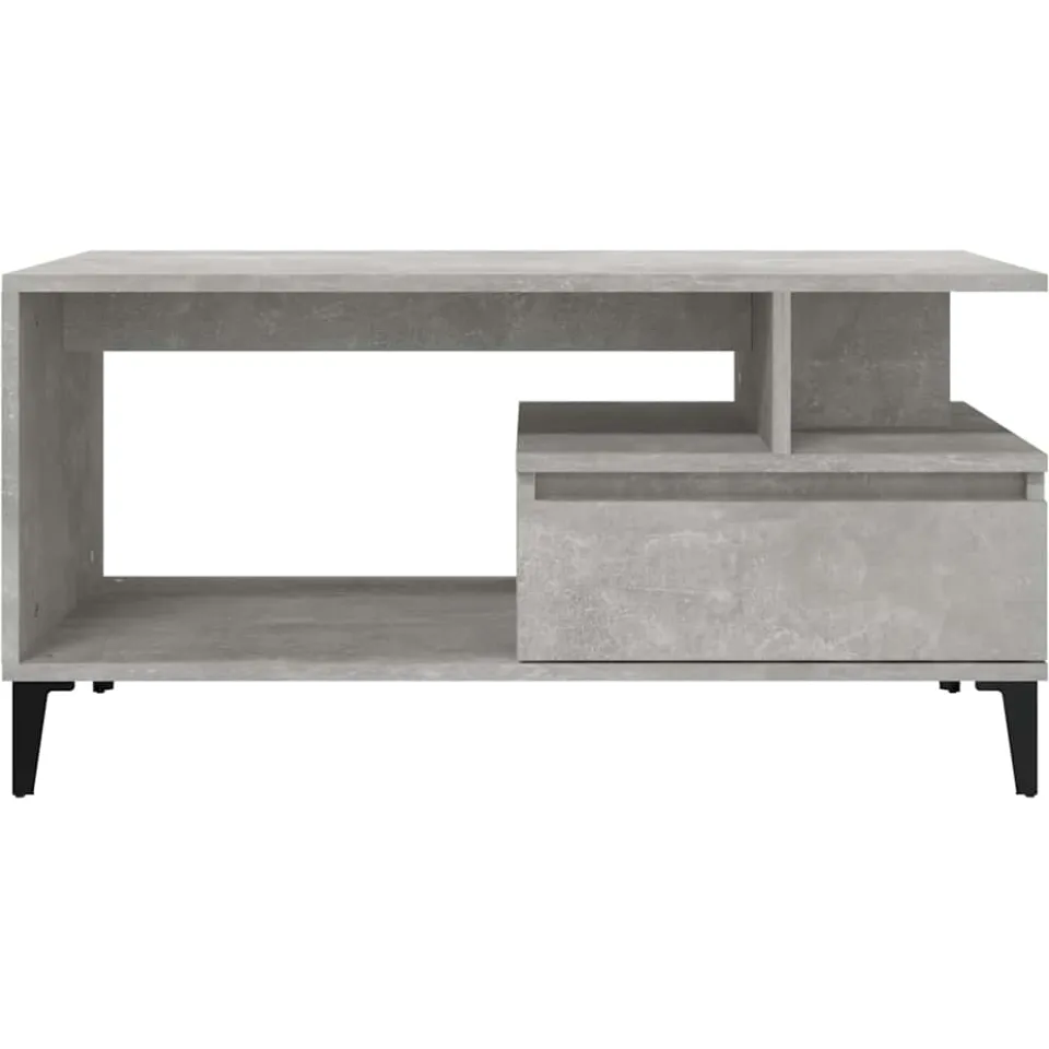 vidaXL Salontafel 90x49x45 cm bewerkt hout betongrijs grijs, foto 4