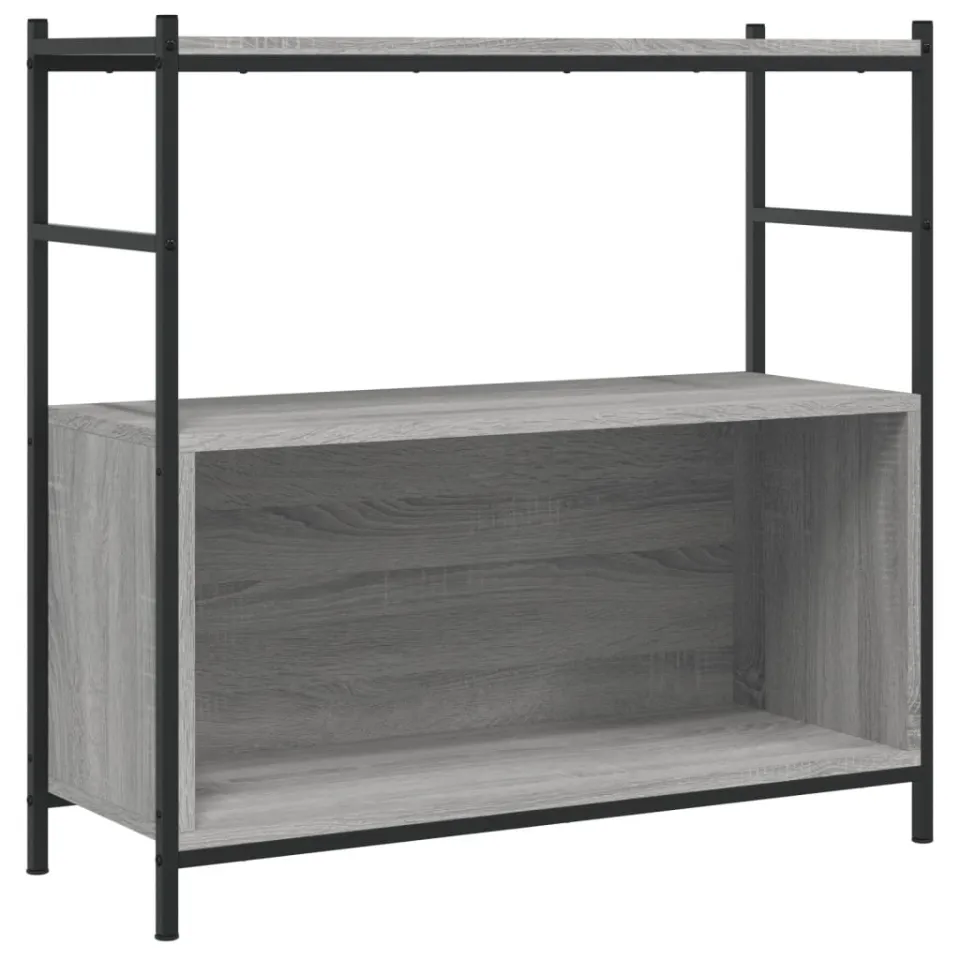 vidaXL Boekenrek 80x30x78,5 cm bewerkt hout en ijzer grijs sonoma, foto 3