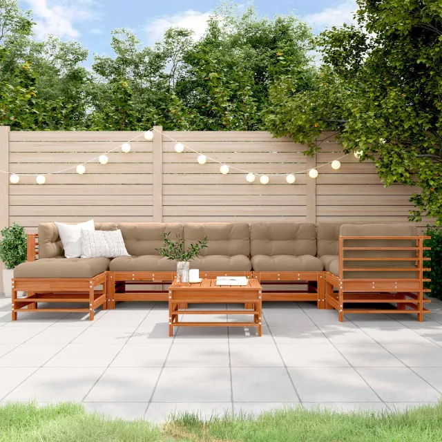 vidaXL Tuin loungeset 8 st Wasbruin Massief grenenhout bruin, foto 2