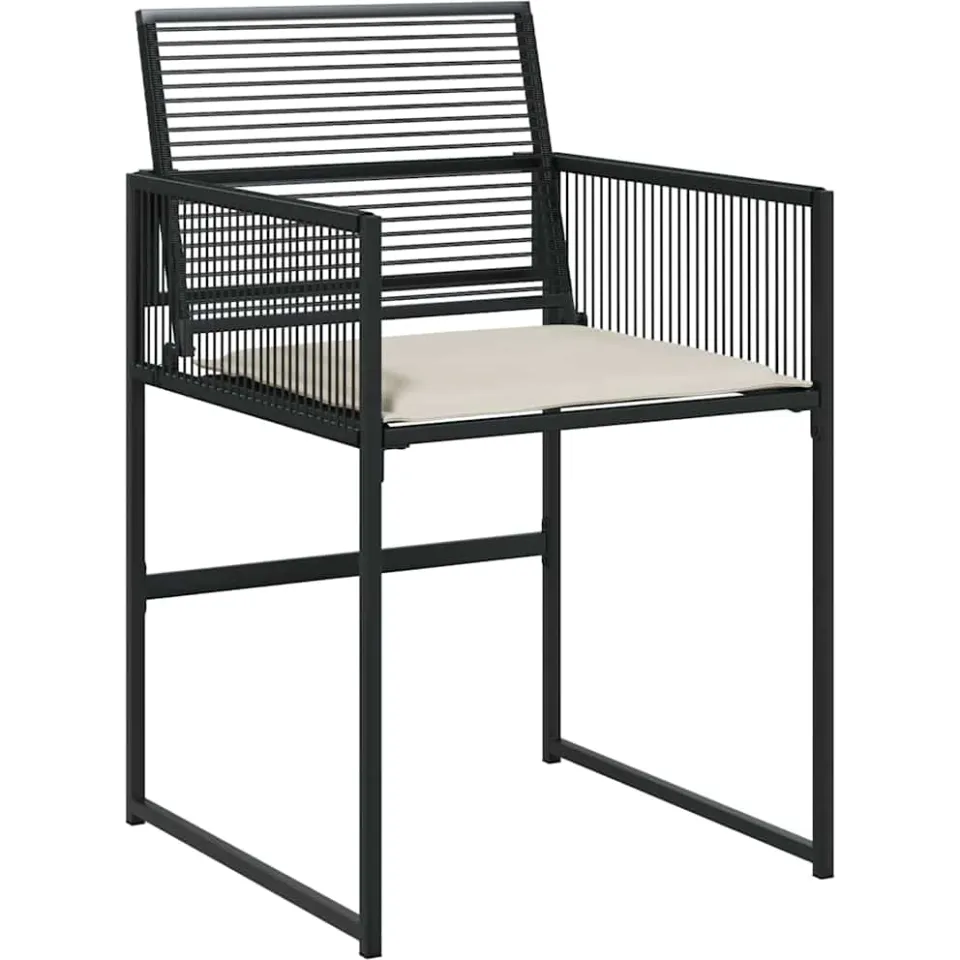 vidaXL 11-delige Tuinset met kussens poly rattan zwart